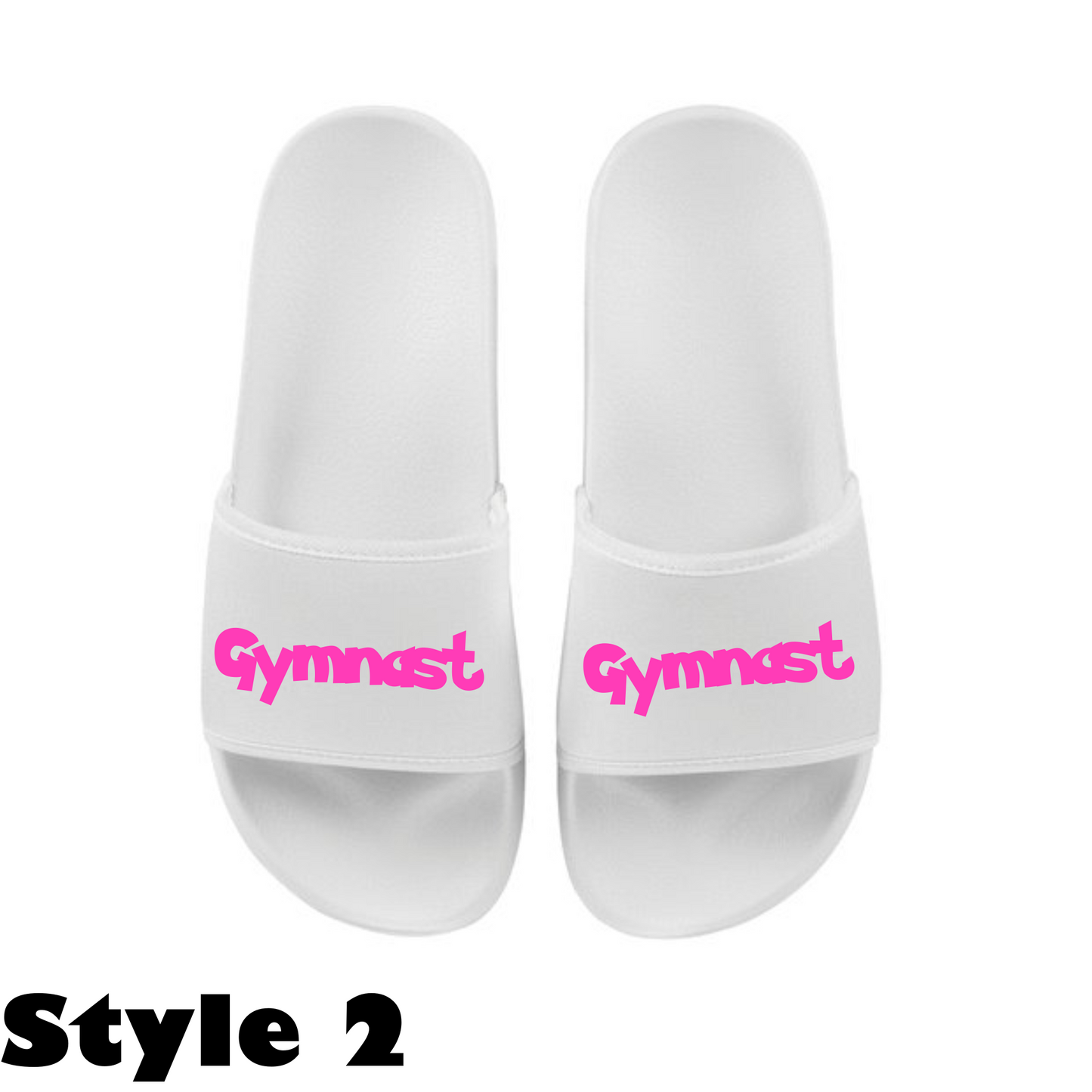 Perfect white sliders for gymnasts, training, gym use, or holidays. Comfortable, durable, and stylish with a slip-resistant sole. Lightweight and easy to clean, these sliders are ideal for gymnastics enthusiasts and travellers. Elevate your comfort and style with our versatile white sliders.