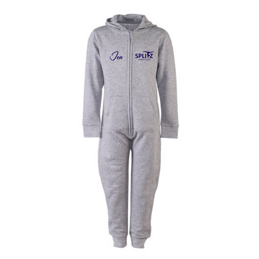 SPLITZ Onesie - Grey Onesie with Navy Logos / Names - From Age 3 to Adult XL