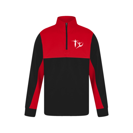 Basingstoke Coach Team Wear 1/4 Zip TOP ONLY Black/Red